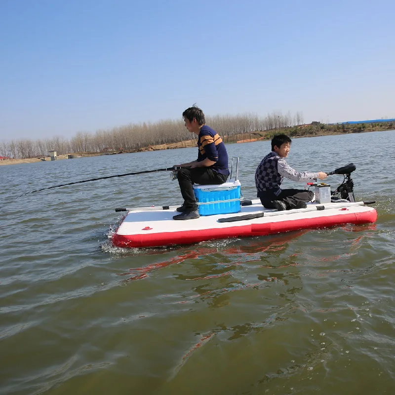 Inflatable Lake Float Multi Person Swim Deck With None Slip Surface Water Platform Floating Island Dock for Pool Lake River Fun