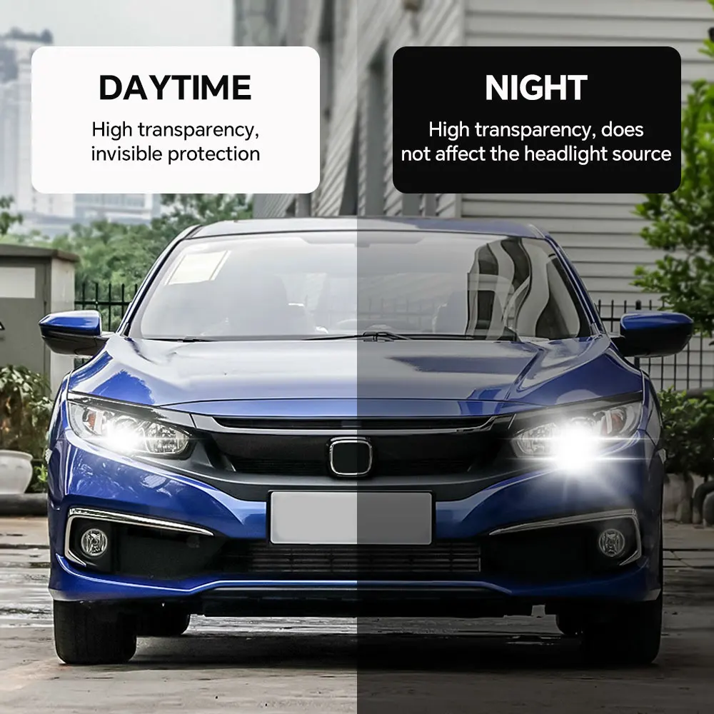 TPU PPF Paint Protective Film For Honda Civic Sedan 2019-2021 Headlight 8.5Mil Scratch-Resistant High Gloss Wrap Accessories view 2