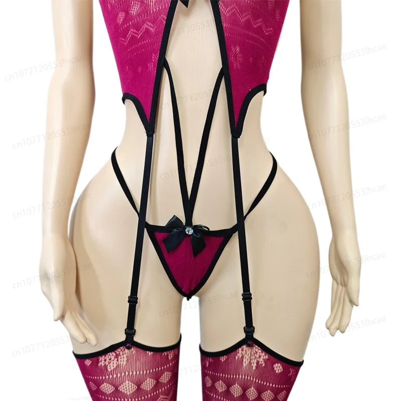 Womens Sexy Mesh Lingerie Sets Bras and Panties Exotic Apparel Sexy Slimming Bodystockings Garter Erotic Lace Underwear Bodysuit - Image 5