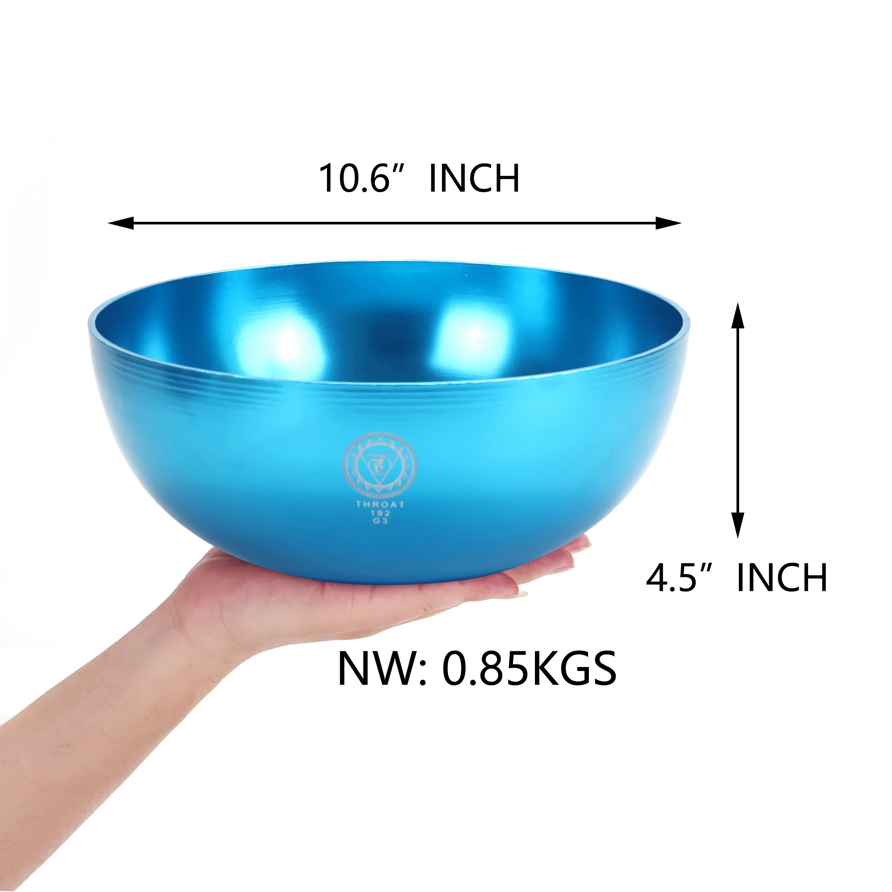 Singing Bowls Tuned 192 HZ G3 Note, 10.6 Inch Of Schumann Frequency Therapy For Sound Healing Bath Ideal For Yoga