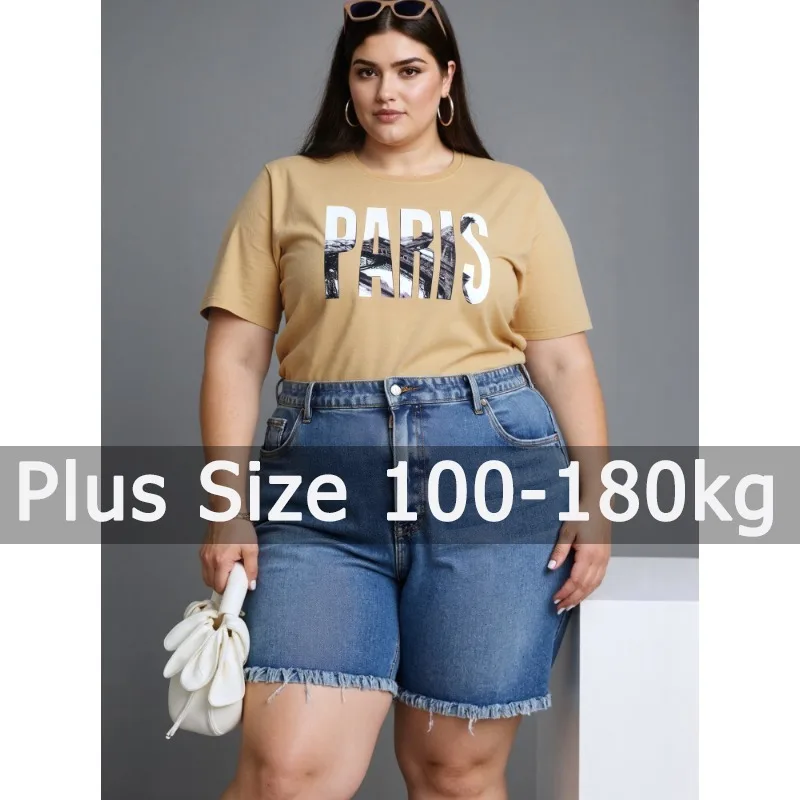 

Женская футболка больших размеров 5XL 6XL 7XL (на вес 110-175 кг), летняя модная футболка с принтом, топ, блузка оверсайз, женская одежда больших размеров