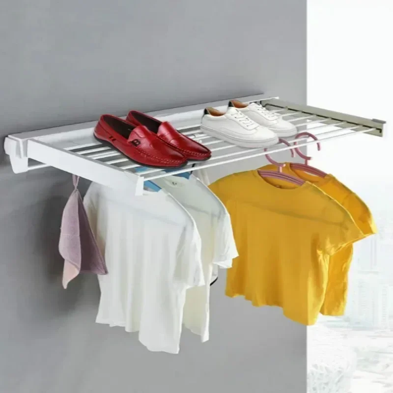 

Invisible Retractable Drying Rack Multifunctional Bathroom Towel Rack Indoor Balcony Folding Telescopic Drying Rod No Punch Hole