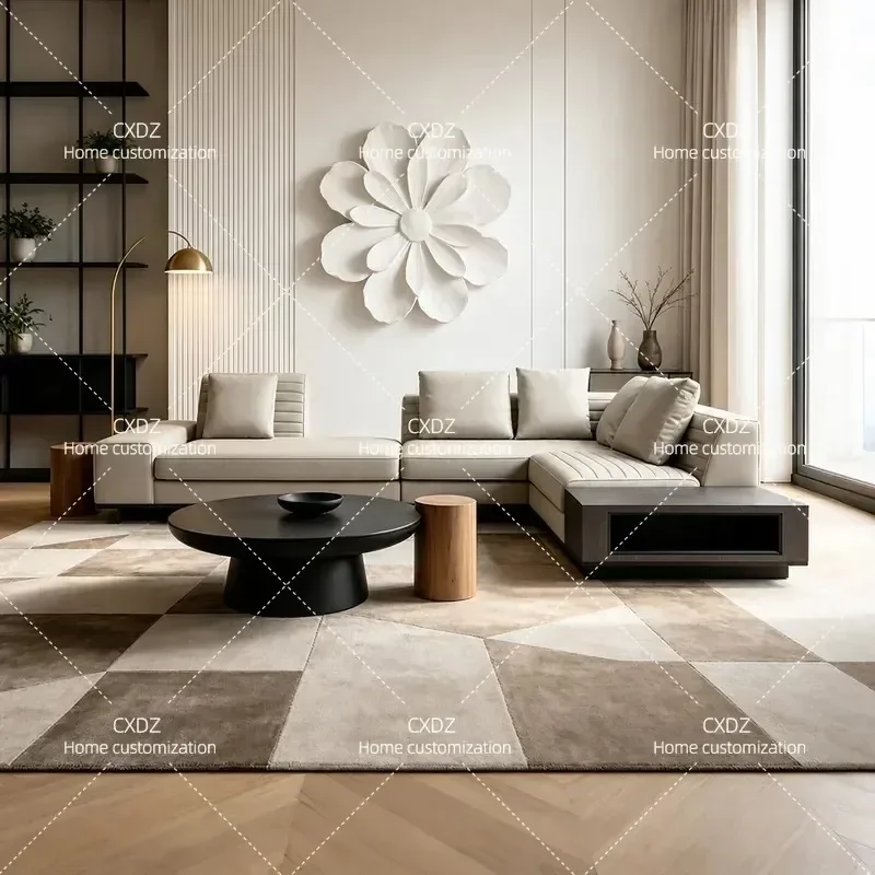 Italian Minimalist Fabric Sofa Large Apartment Villa Living Room Combination Module High End Furniture