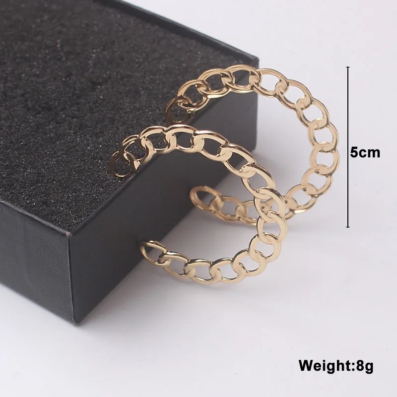 Neue Europäische Übertriebene Baumeln Ohrringe für Frauen Metall Geometrische Aussage Lange Hängende Ohrringe Punk Persönlichkeit Tropfen Ohrring – Detail 16