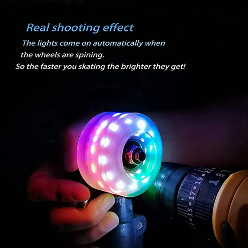 スケート靴光るホイール発光プーリーベアリング付き 32X58mm 78A スケートボードアクセサリー-B60B