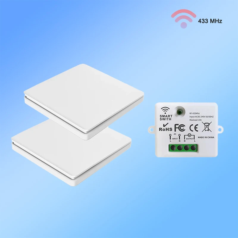 RF Wireless Smart Light Switch Without Neutral 433Mhz Relay Receiver AC 220V 110V Mini Module Remote Control