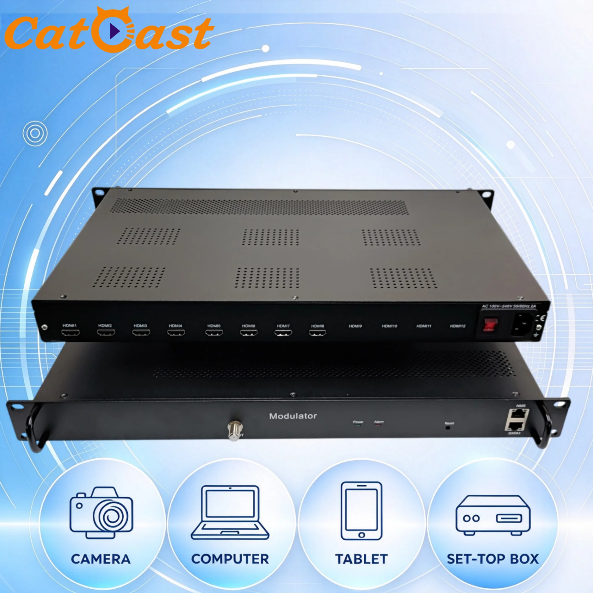Factory 4 8 Ways HDMI Encoder Modulator IP UDP Digital RF Output for Digital TV Broadcasting