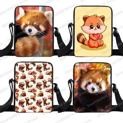 Kawaii Cartoon Red Panda Messenger Bag Women Canvas Small Satchel Girls Travel Bags Ladies Shoulder Bags Backpack Gift
