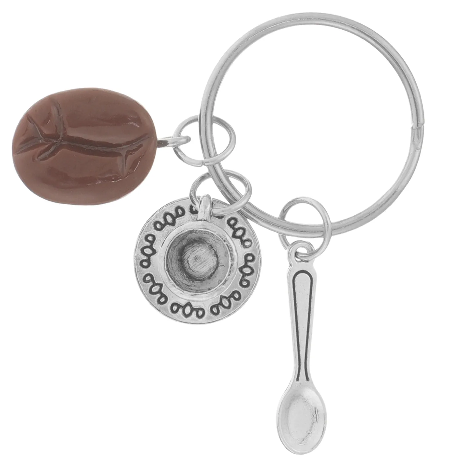 Coffee Keychain Compact Lightweight Metal Key Ring for Men Women Car Keys Bag Purse Backpack Decoration Coffee Lover Gift
