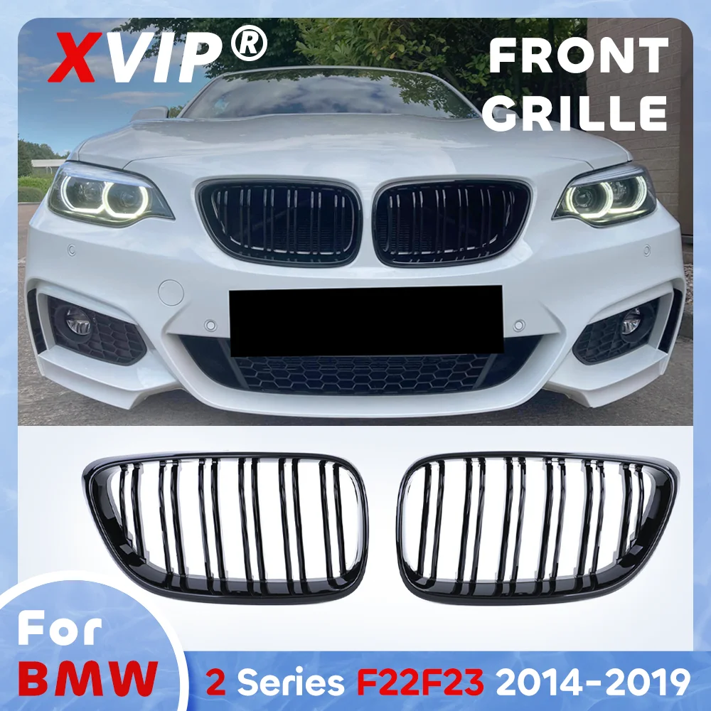 

Глянцевая черная решетка переднего бампера XVIP в стиле Double Line для BMW 2 серии 2014-2019 F22 F23 F87