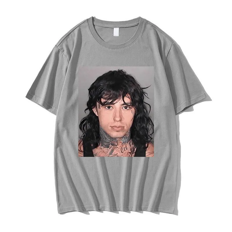 روني رادكي Mugshot تي شيرت الرجال النساء موضة الشارع عادية التي شيرت الصيف القطن قصير الأكمام للجنسين خمر تي شيرت