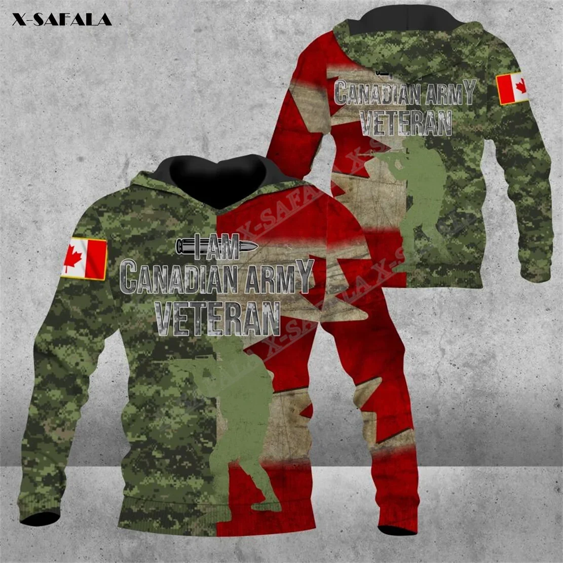 

Flag CANADA ARMY CAMO VETERAN SOLDIER 3D Print Hoodie Men Shirt Pullover Breathable Hooded Jersey Tracksuits Outwear Coat