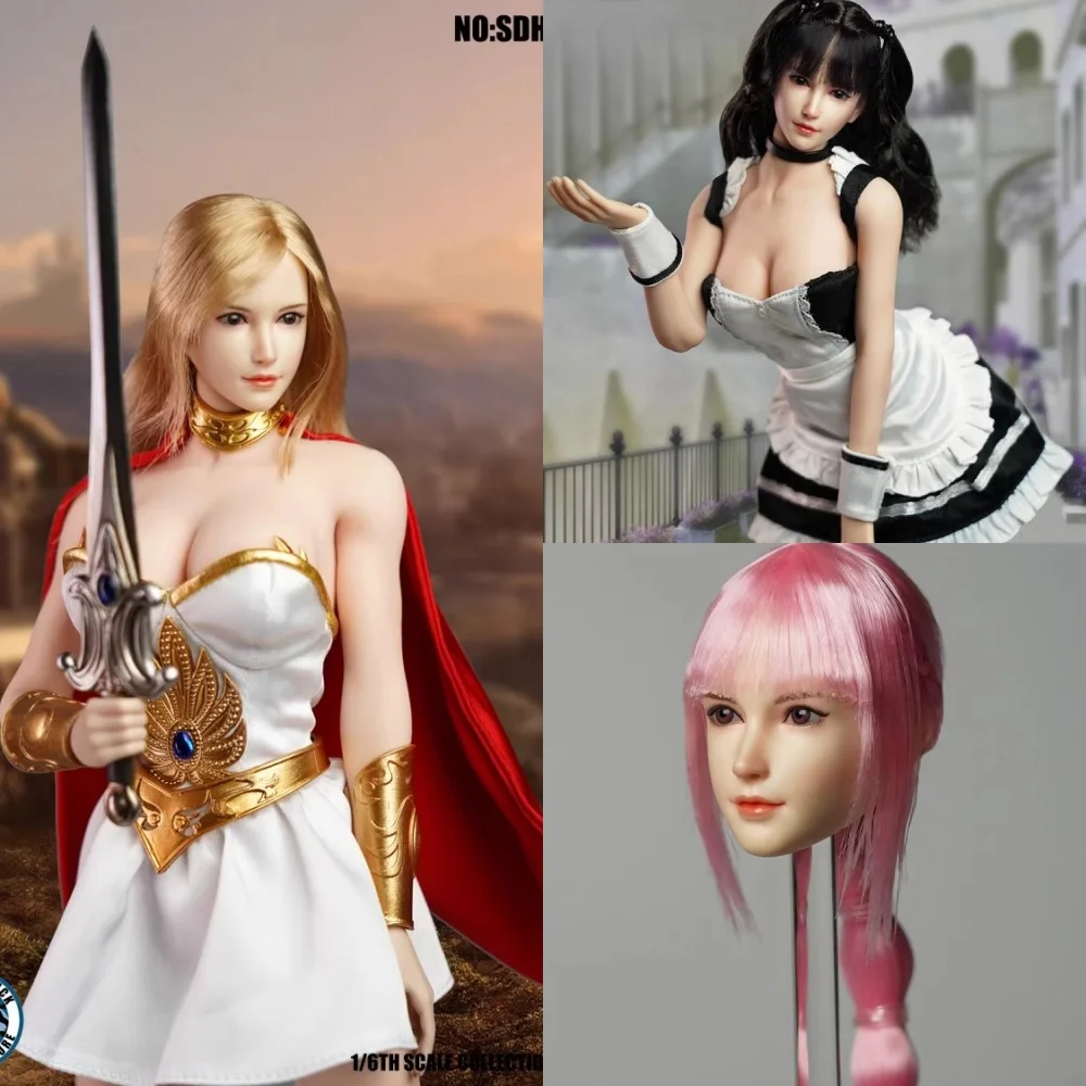 

SUPER DUCK SDH015 1/6, женские 3 цвета, волосы, реалистичный стиль, голова девушки, модель с резьбой, подходит для 12 дюймов, экшн-фигурка, тело