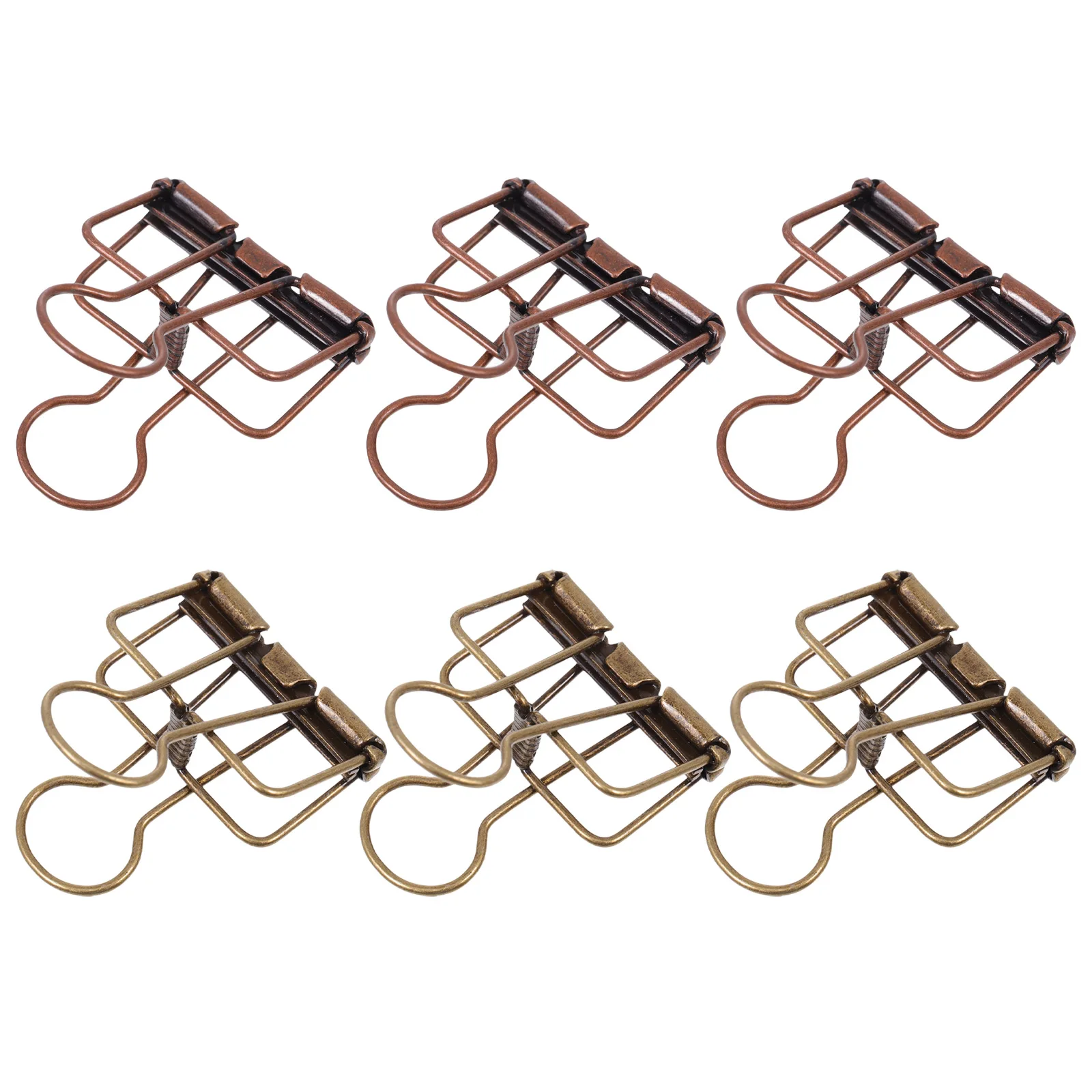 

6 Pcs Dovetail Clips Hollow Out Binder Medium Size Office Retro Book Holders Supplies Metal Stationery Paper Organizer