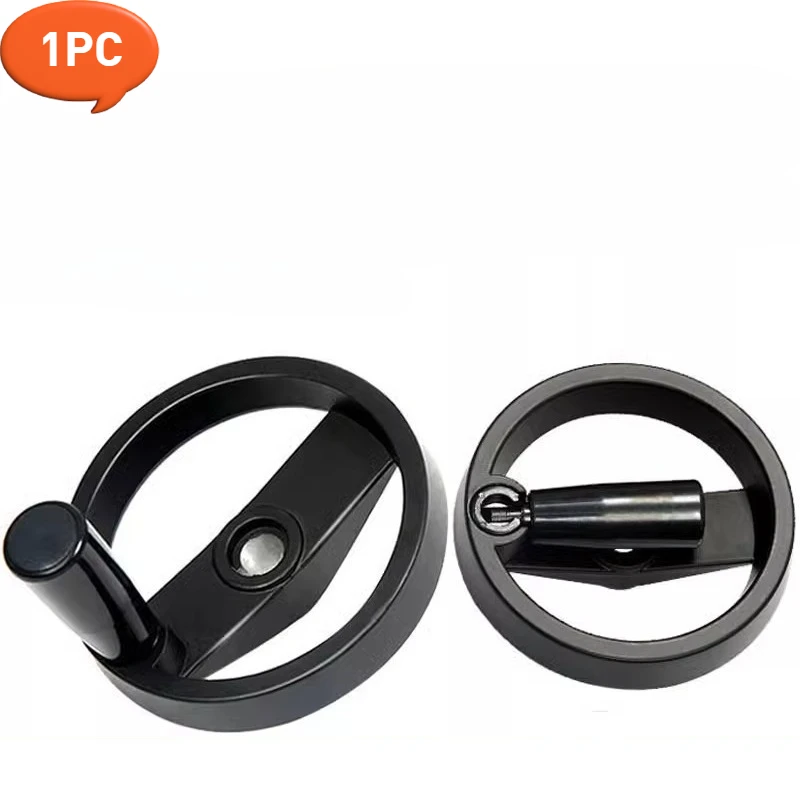 1PC Foldable HandWheel OD 63mm 80mm 100mm 125mm 160mm 200mm Hole 6mm 8mm-20mm for Milling Machine Hand Crank Revolving Handle