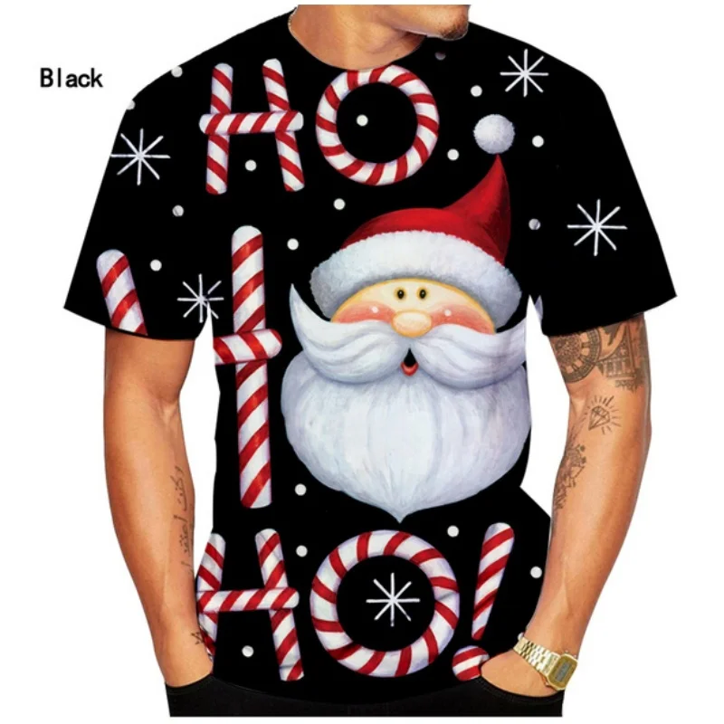 

Merry Christmas 3d Print T-shirt Men Women Fashion T-shirts Kids Hip Hop Tops Tees Santa Claus Tshirt Funny Snowman Tshirt Red