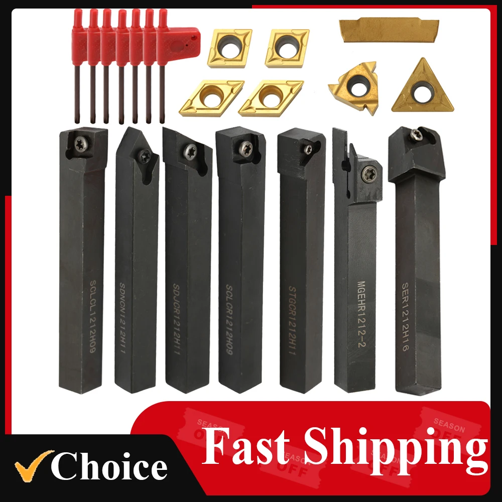 

21PCS Multifunctional Solid Carbide Inserts Holder Boring Bar With Wrenches For Lathe Turning Tools