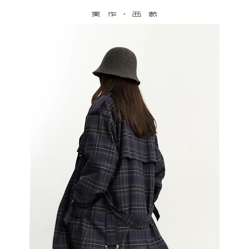 

Classic and Timeless ~ 2025 New Autumn and Winter Women's Plaid Outwear Mid-Length Trench Outwear (with Liner: Wool Vest)