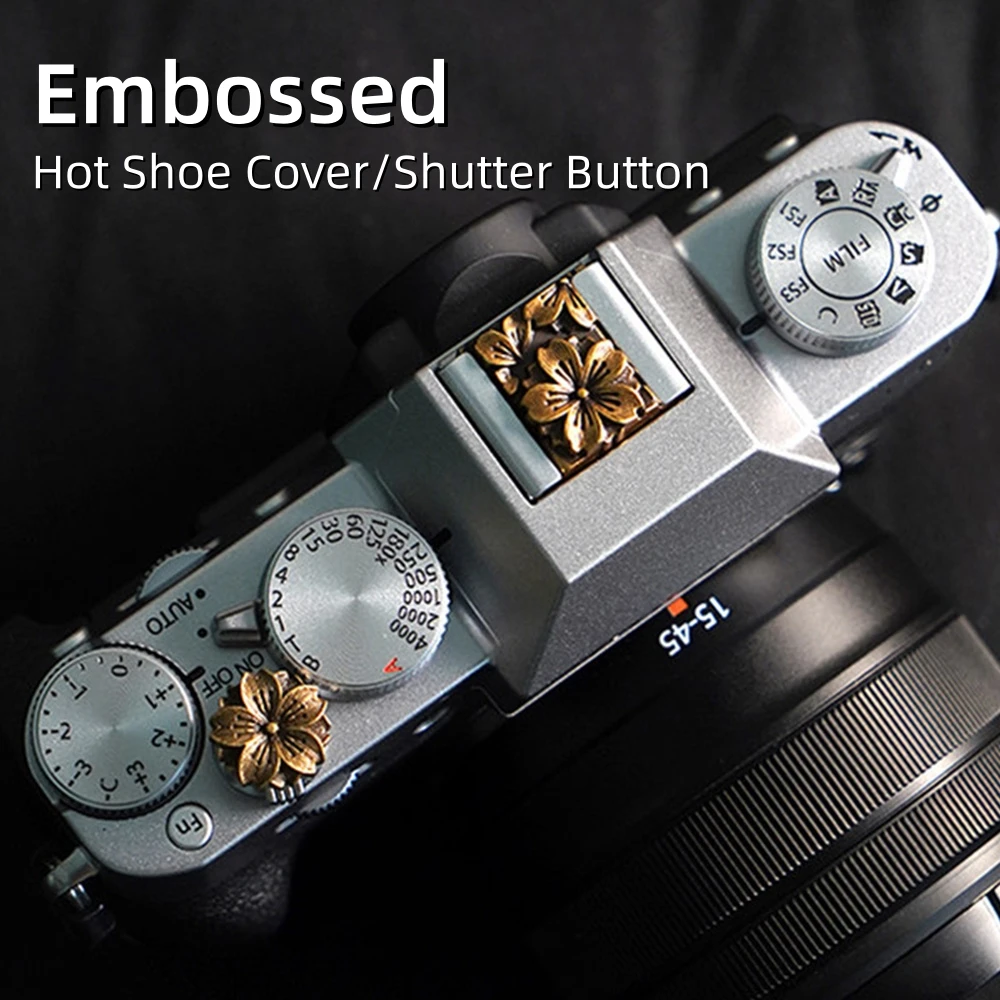 Metal Camera Hot Shoe Cover Soft Shutton Button for Fuji XE4 XT30 XS20 XPRO2 Leica Q2 M10 Olympus Canon Nikon Sony Accessories