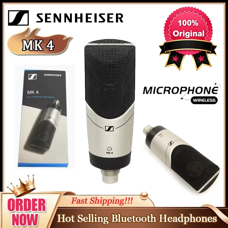 

Профессиональный конденсаторный микрофон Sennheiser MK4 с большой диафрагмой для караоке и прямых трансляций