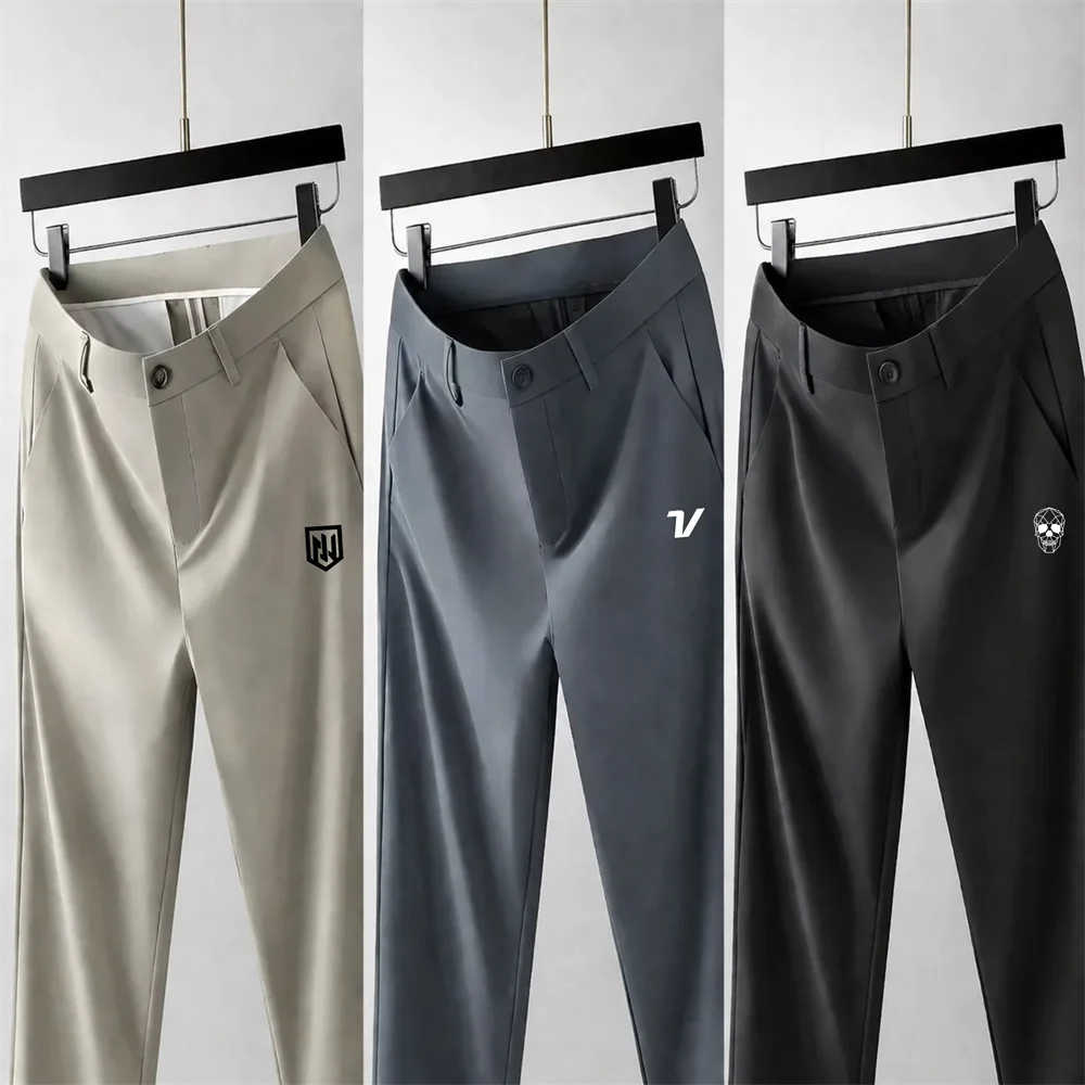 Luxury Brand Golf Trousers Summer Silk Men's Golf Pants Business Office Casual Suit Pants Man Shorts Golf Clothing