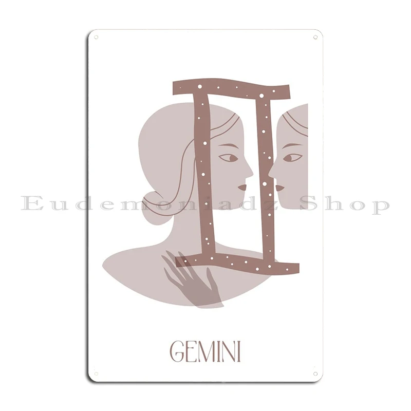 Gemini Metal Plaque Designer Cinema Garage Wall Mural Party Tin Sign Poster