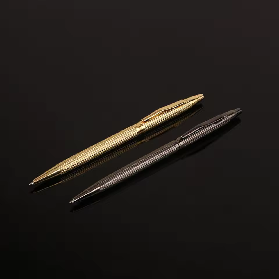 Fashion Smooth Office Stationery Wave Pattern Metal Ballpoint Signature Pen Writing Supplies Stainless Steel - AliExpress 