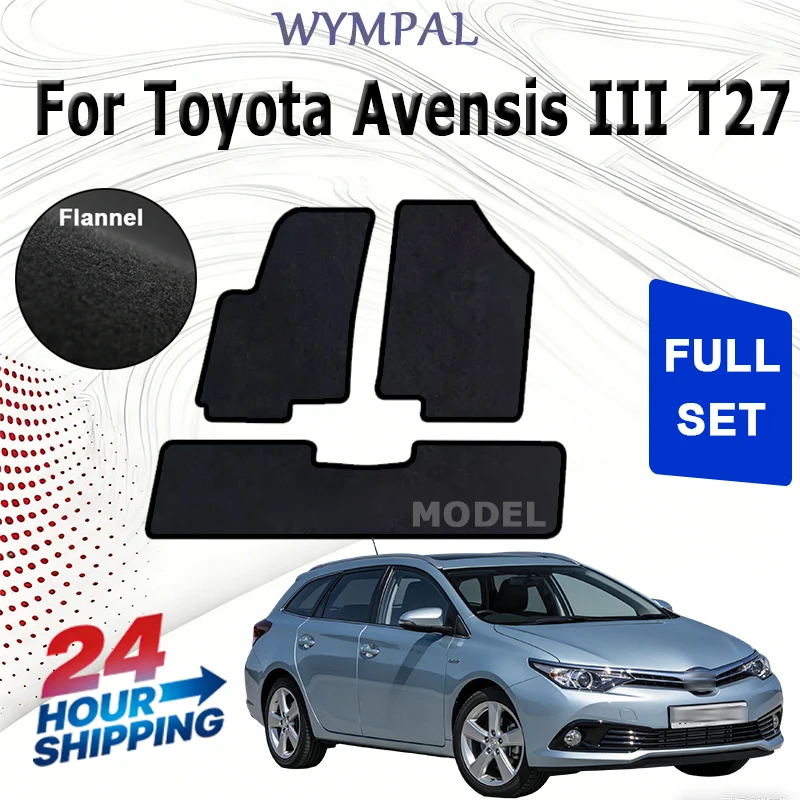 

Nylon Car velour mats front for Toyota Avensis III T27 station wagon liftback sedan (2009-2018) -Black