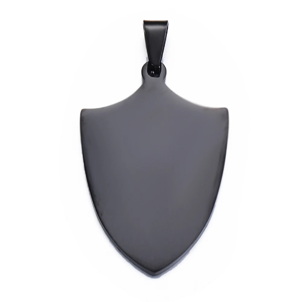 10Pcs Men Jewelry Stainless Steel Customized Dog Tags Pendant Name Engraved Shield Shape Necklace Jewelry Wholesale Dropship