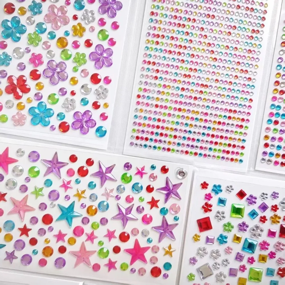 3D Rhinestone Rhinestone Stickers Various Patterns Mix-And-Match Acrylic Diamond Stickers Acrylic Stickers Colorful