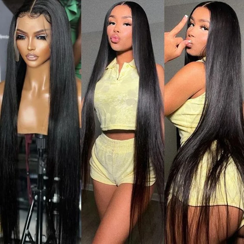 Straight Lace Front Wigs 13x6 Transparent Lace Frontal Wig Pre Plucked Remy 13x4 Brazilian Straight Human Hair Wigs For Women