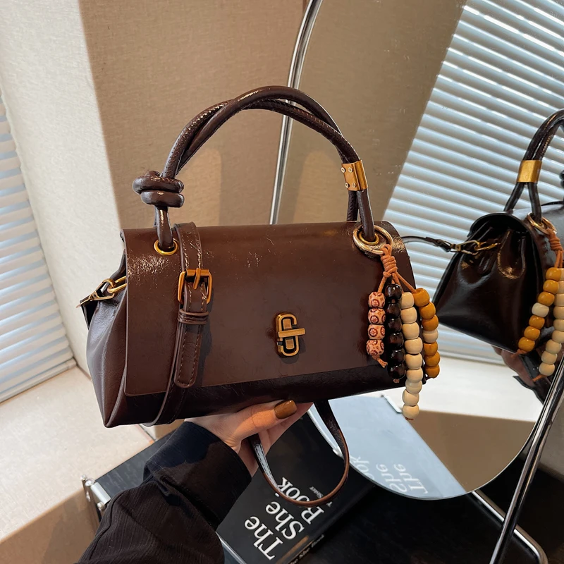 

Vintage Style Shoulder Bag for Women, Fashion Crossbody Purse & Top Handle Bag, PU Leather Retro Handbag for Daily Use