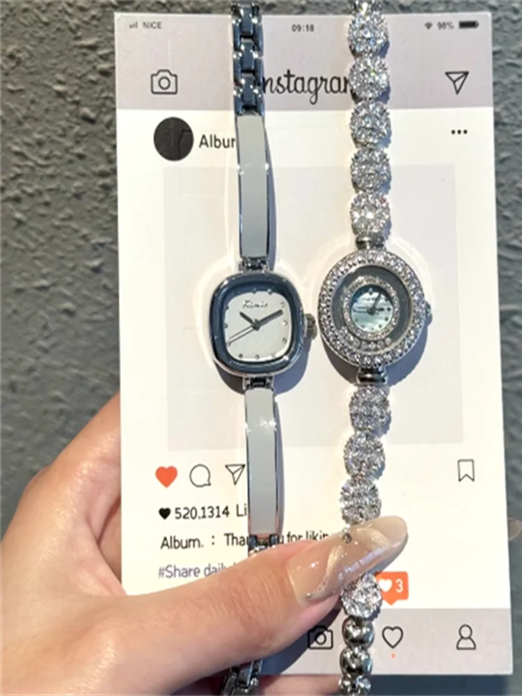 Nuovo orologio da donna elegante ed elegante Orologio da polso da donna artistico piccolo e squisito Orologio in acciaio inossidabileAccessori per orologi.