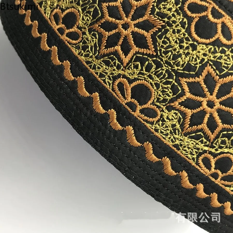 2026 القبعات الإسلامية الرجال التطريز عمامة الإسلام قبعات الصلاة العربية الهند الحجاب قبعات العرقية خمر الشرق الأوسط زي الملحقات #6