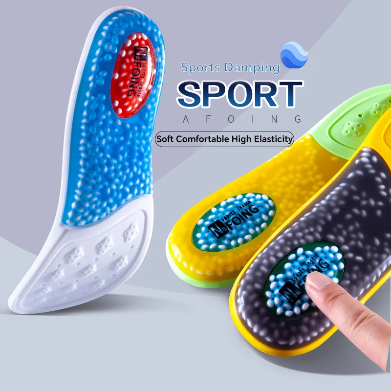 

New Sport Insoles For Shoes High Elasticity Triple Shock Absorbing Sole Pad PU Memory Foam Air-cushion Super Soft Sneakers Soles