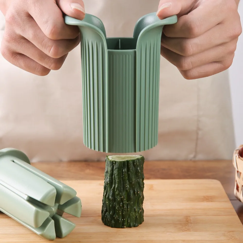 

Creative Cylindrical Fruit Vegetable Slicer Manual Safe Design Cucumber Slicer Plastic Rust-proof Strawberry Cutter Salad