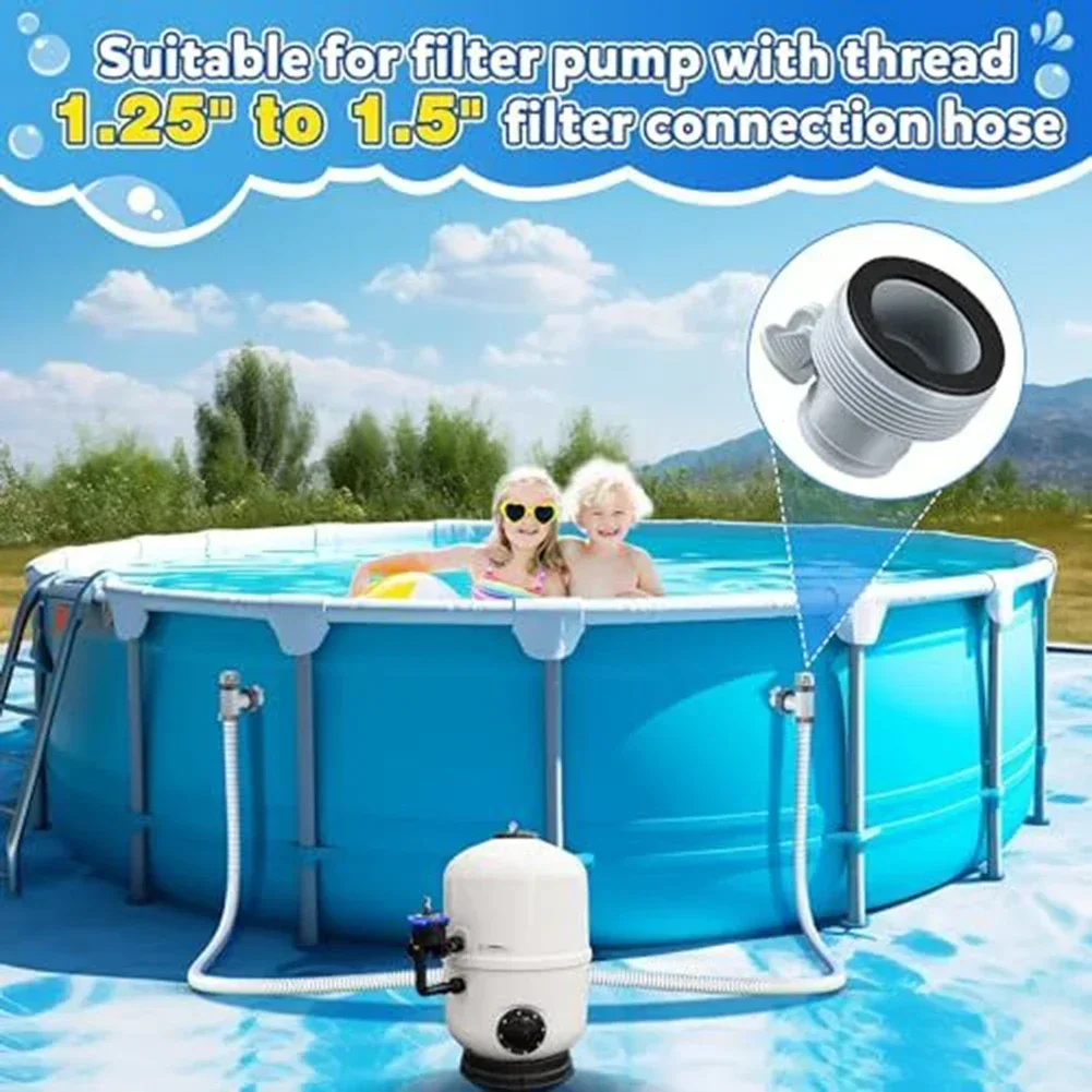 Per valvola a stantuffo del serbatoio della piscina Adattatore per tubo flessibile di tipo B Adattatore per piscina con valvola di intercettazione del tubo di tipo B Facile da installare
