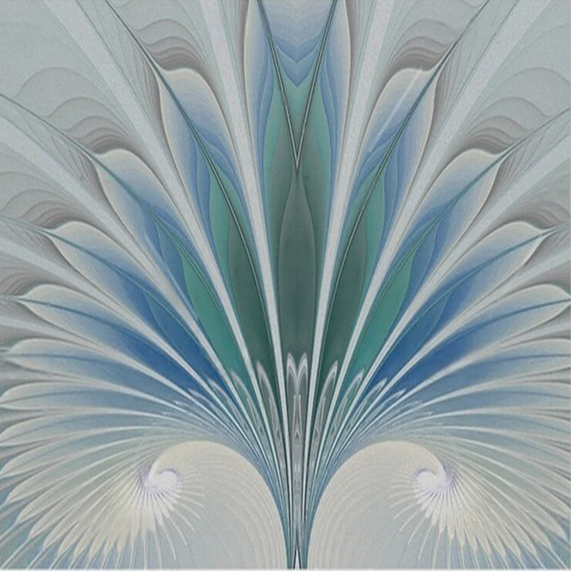 

Custom Modern creative and beautiful gradient feather blooming pattern TV luxury home decoration background wall