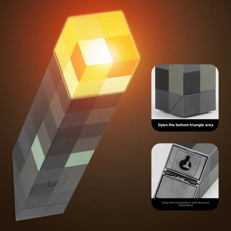 子供用磁気ビルディングブロックトーチライト周辺ゲームトーチナイトライトUSBダイヤモンド色変更テーブルランプ