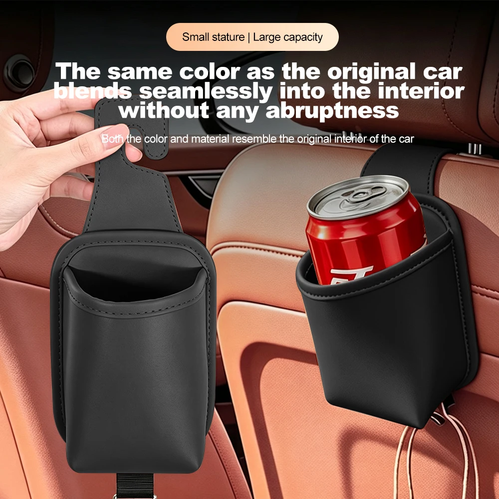 PU Car Door Cup Holder Multifunctional Car Seat Back Storage Pocket Auto Door Mount Drink Bottle Holder Phone Storage Bag
