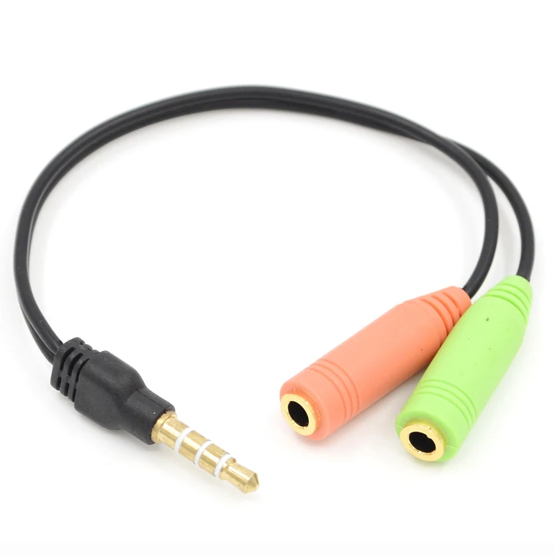 Audio Adaptor Cable For Combo 3.5mm Male 4 Pole To Dual 3.5mm Female Audio Splitter Adapter Cable 1pc