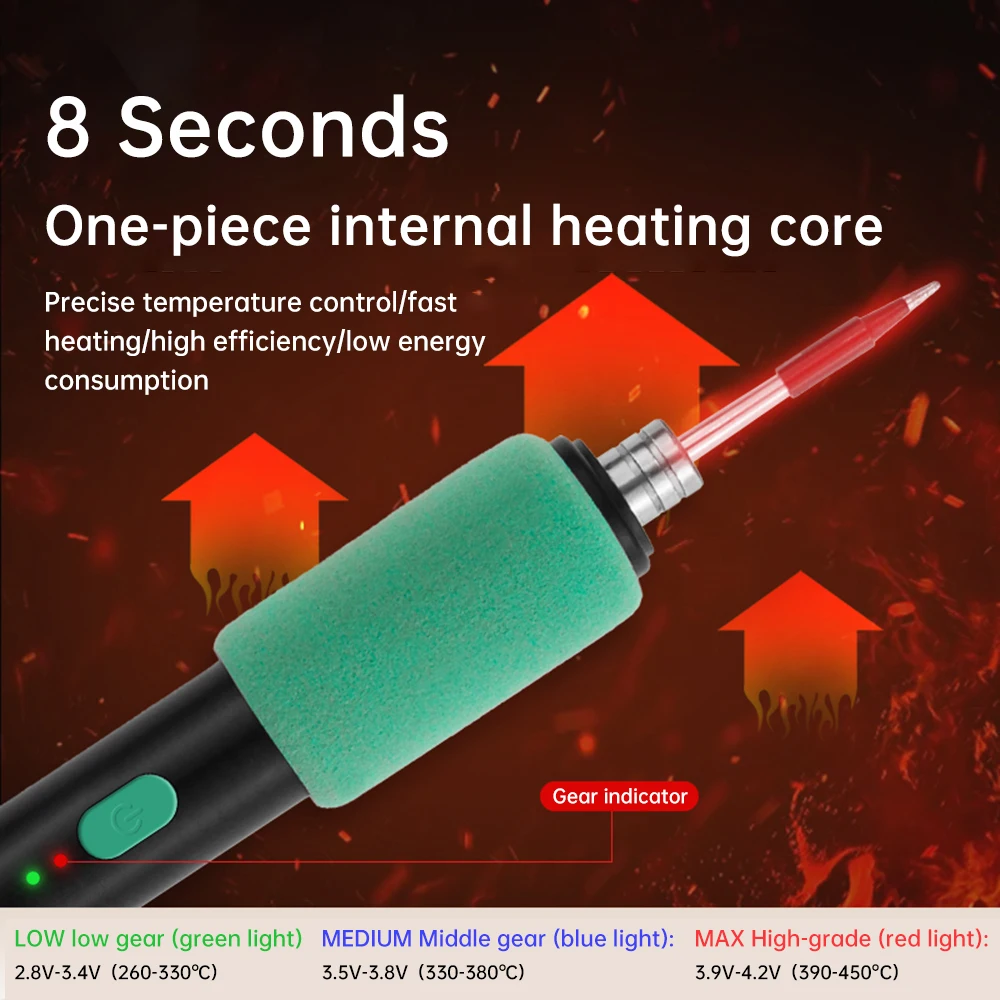 15W USB Soldering Iron Set Wireless Three-level Temperature Control Soldering Iron TYPE-C Built-in Battery for circuit board