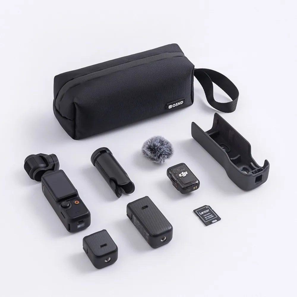 Action Camera Carrying Case with Handle 600D Oxford Fabric Camera Storage Bag Water Resistant Hand Camera Bag for DJI Pocket 3/4