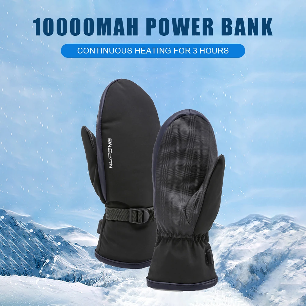 Gants de ski imperméables et coupe-vent Savior Heat pour hommes et femmes, mitaines métropolitaines, garde au chaud, batterie