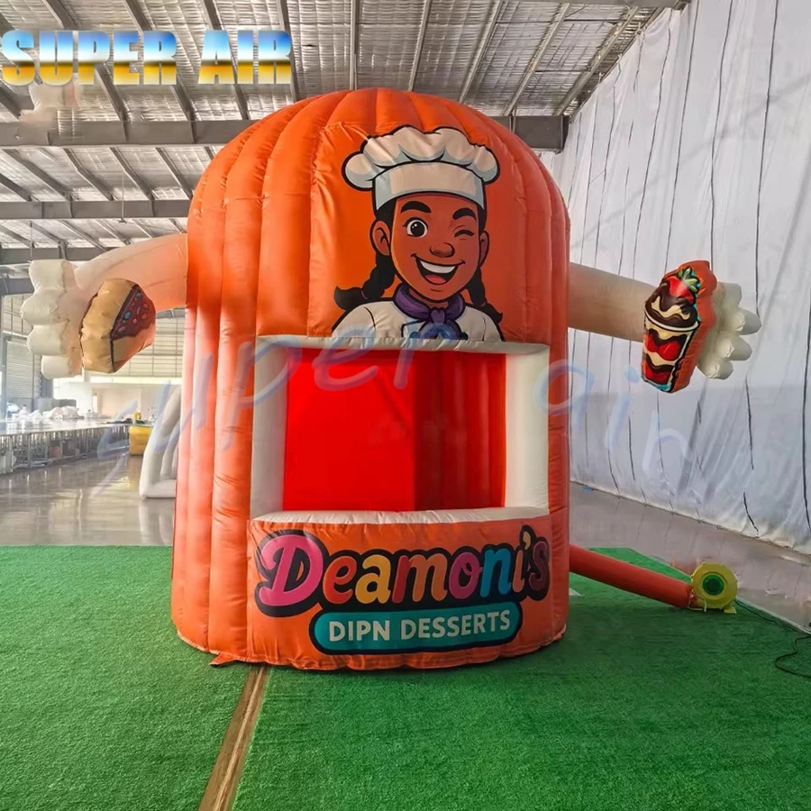 Barraca inflável de sobremesa para publicidade externa de alta qualidade por atacado com ventilador para vendas de acampamento ou promoção de estacionamento