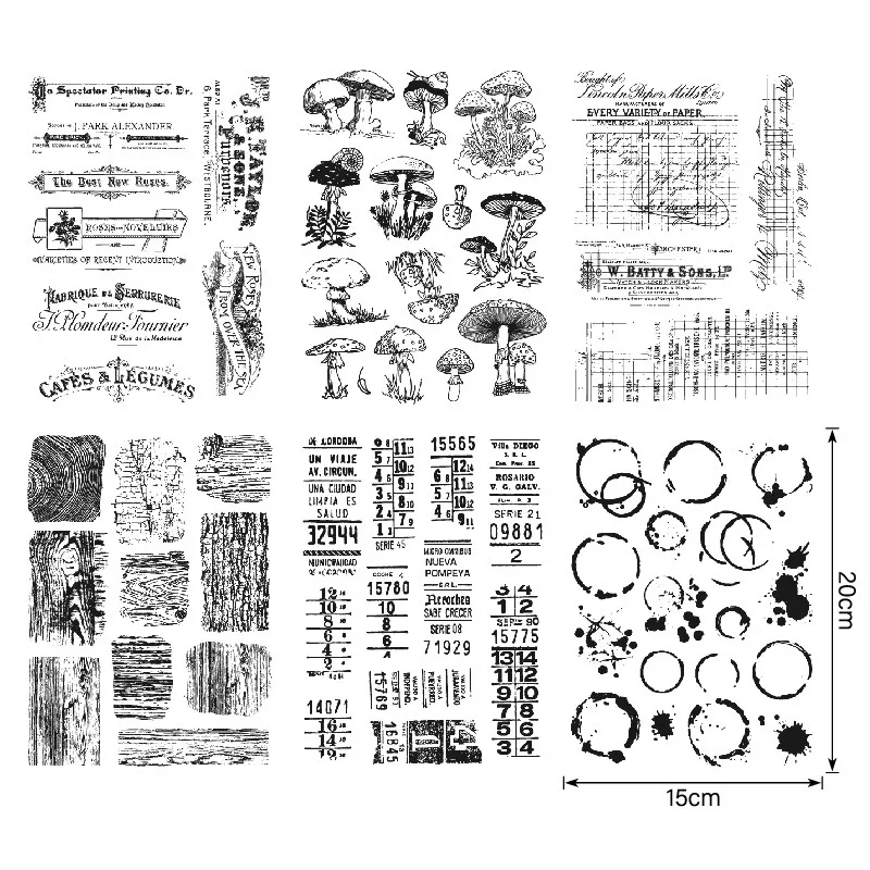 

Mushroom coffee stains Clear Stamp Plants Clear Stamps for DIY Craft Making Card Scrapbooking Photo Album Decoration Sheets
