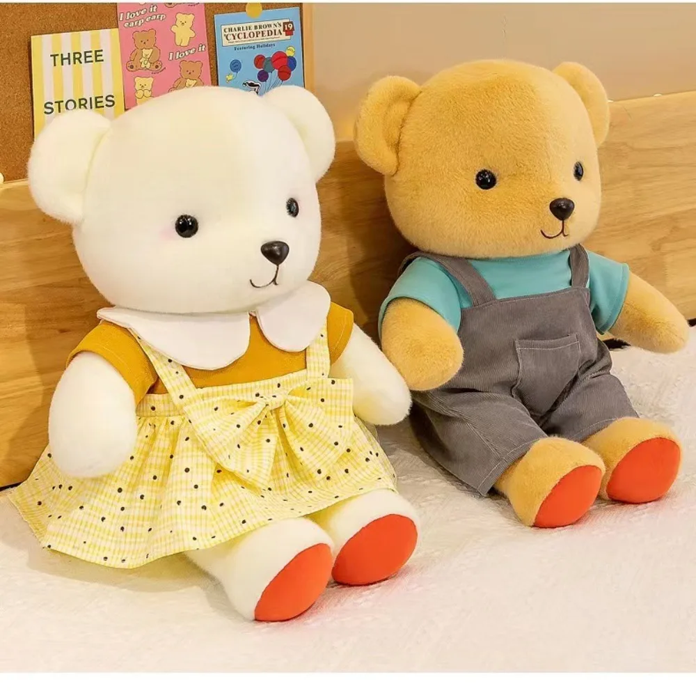Cute Plush Bear Squeaky Dog Toy Soft Stuffed Puppy Cat Interactive Cuddle Toy Chew Training Pet Supplies Puppy Dog Gift