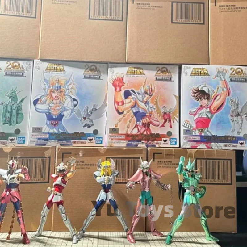 Bandai 20th Anniversary Saint Seiya Ver Myth Cloth Ex Shiryu Hyoga Shun Ikki Collect Figures Model Toy Birthday Gift Boy