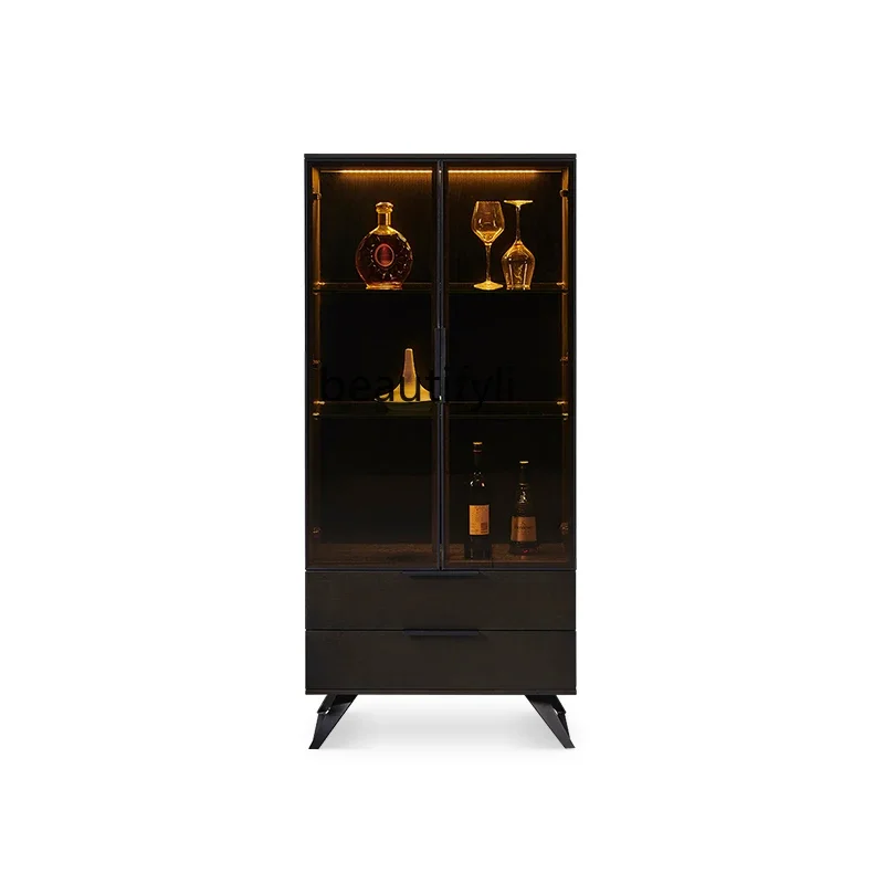 Italian Minimalist Wine Cabinet Wine Rack Wall Display Cabinet Light Luxury Restaurant Glass Locker