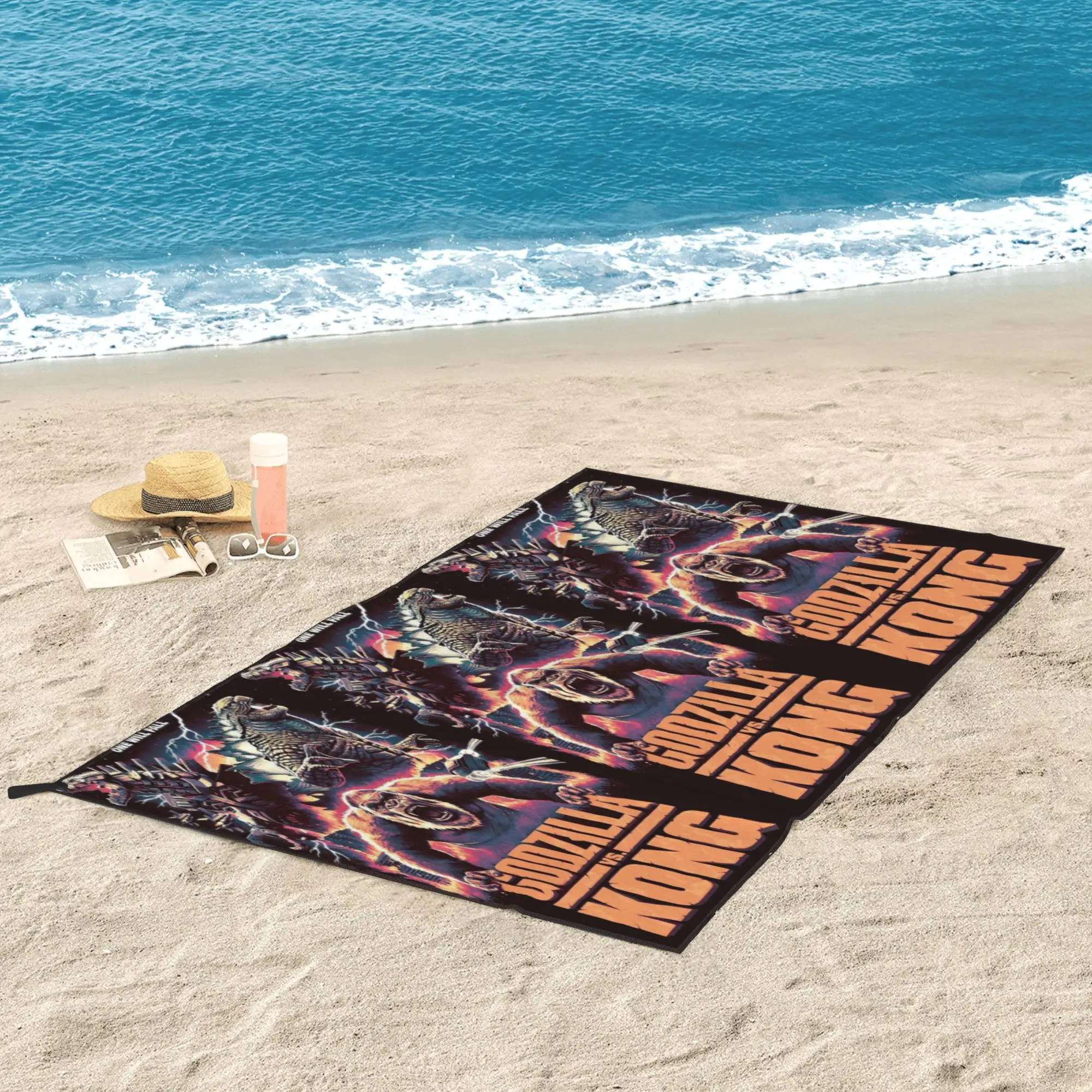 Godzillaed Minus One Half Face Movie Poster Monster King  Beach Towel Soft Microfiber Quick Dry Absorbent Quick Towels For Bath view 3